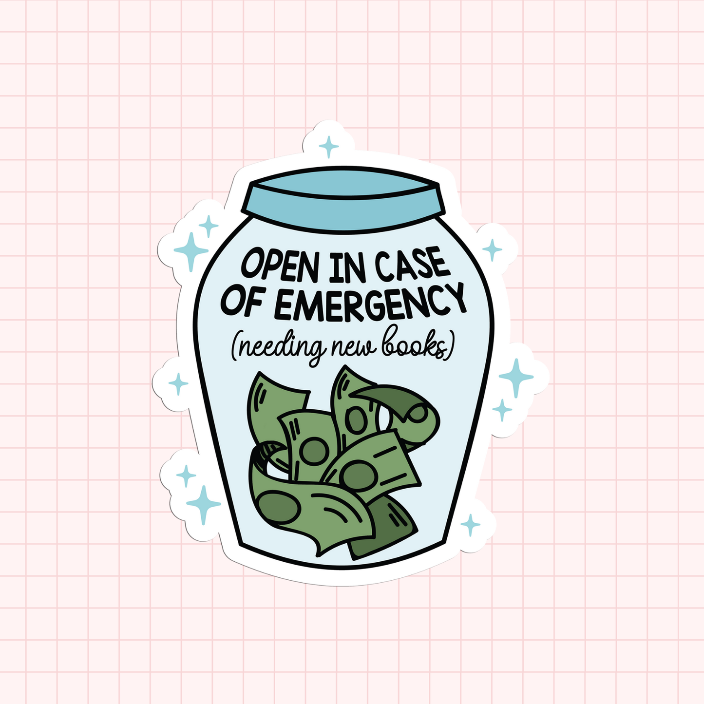 Open In Case Of Emergency Book Fund Sticker