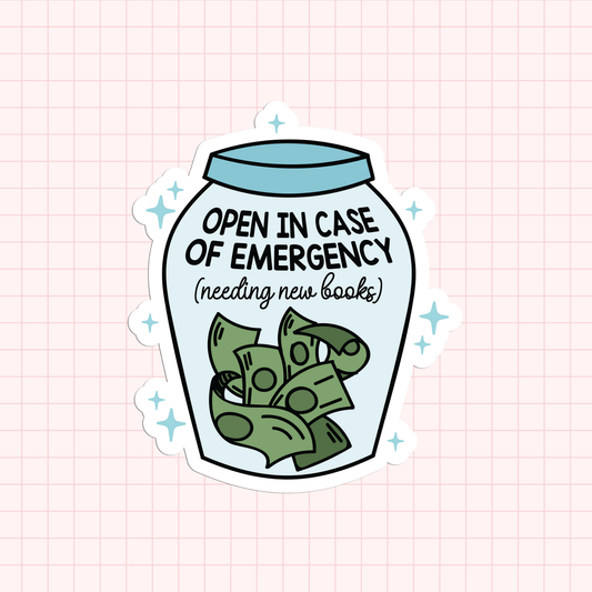 Open In Case Of Emergency Book Fund Sticker