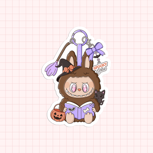 Spooky Halloween Girlie Trinket Doll Bookish Sticker