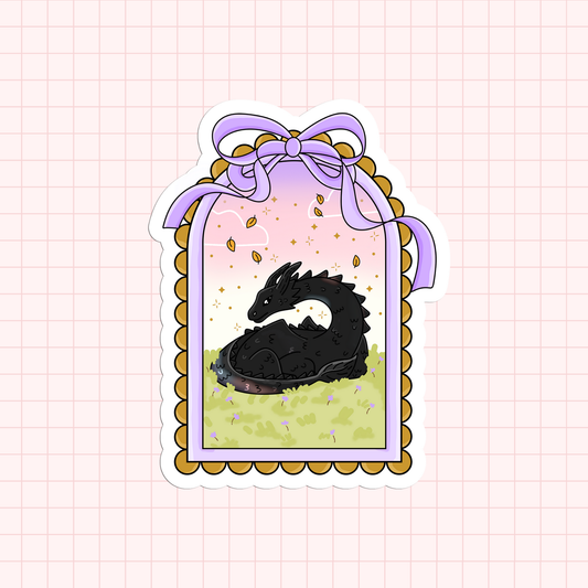 Fantasy Dragon Frame Bookish Sticker