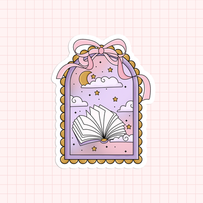 Late Night Reader Frame Bookish Sticker