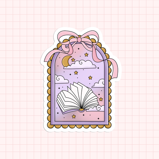 Late Night Reader Frame Bookish Sticker