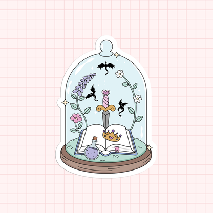 Dragon Books Glass Dome Sticker