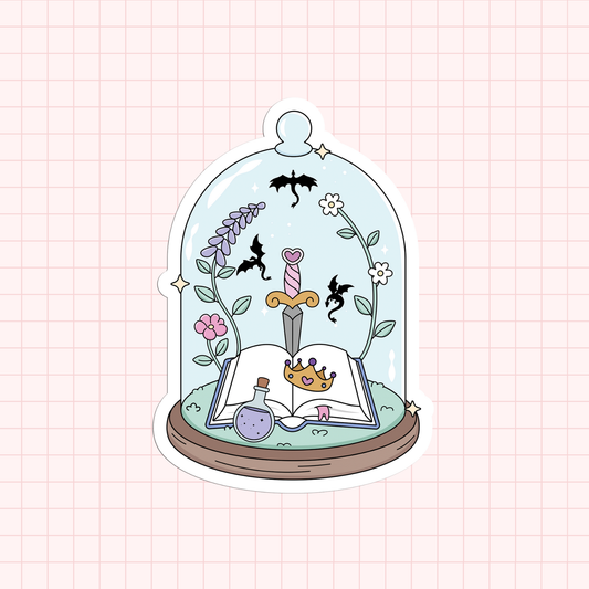 Dragon Books Glass Dome Sticker