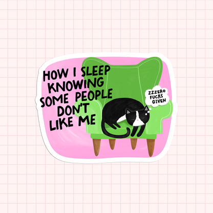 How I Sleep Knowing Some People Don't Like Me Sticker