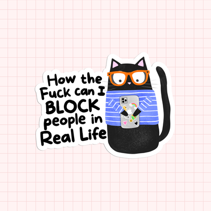 How The Fuck Can I Block People In Real Life Sticker