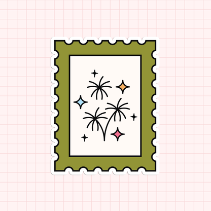 Summer Stamp - Fireworks Sticker