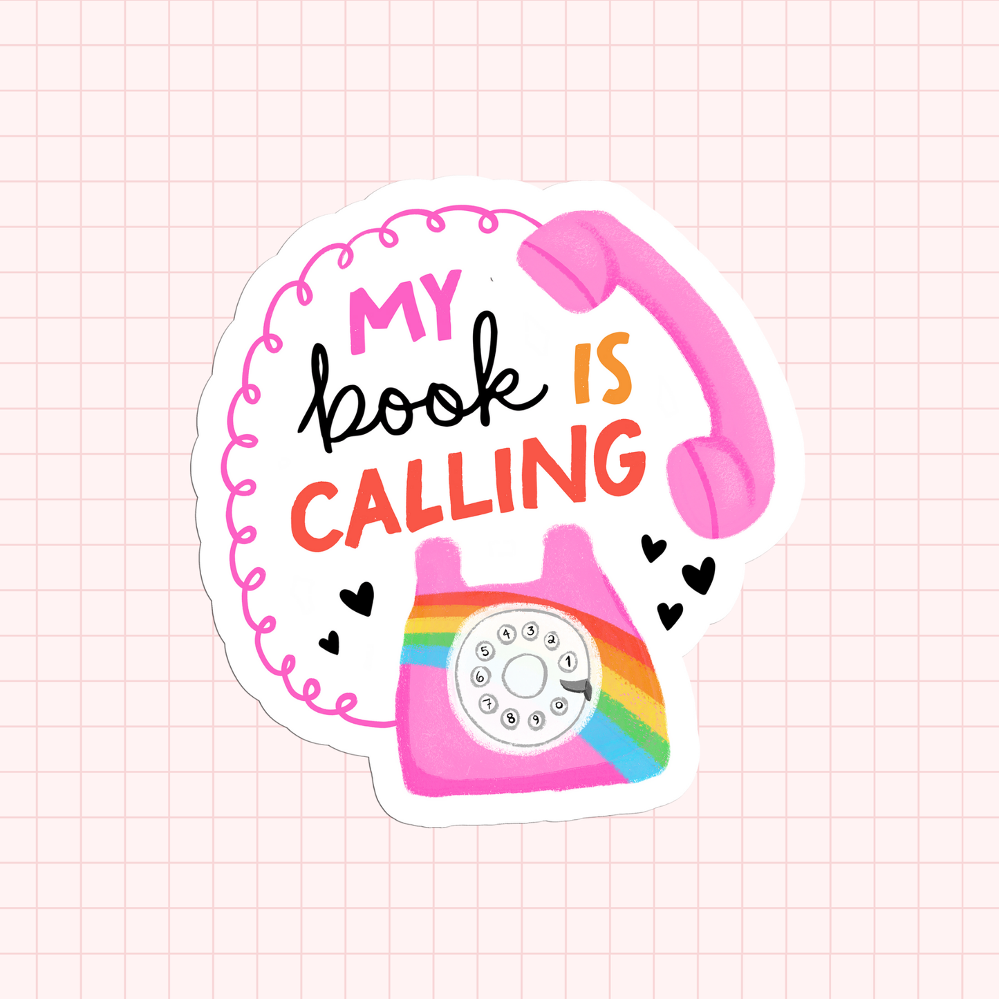 My Book Is Calling Sticker