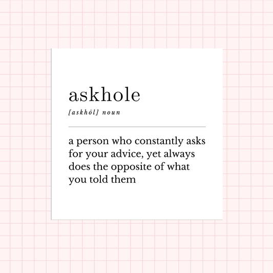 Askhole Definition Sticker