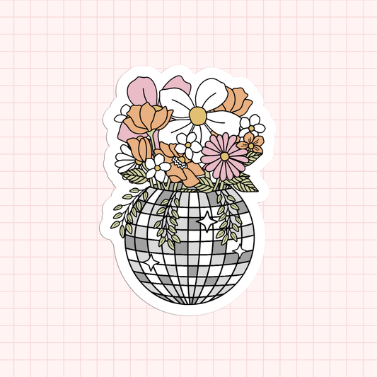 Disco Ball Planter Sticker